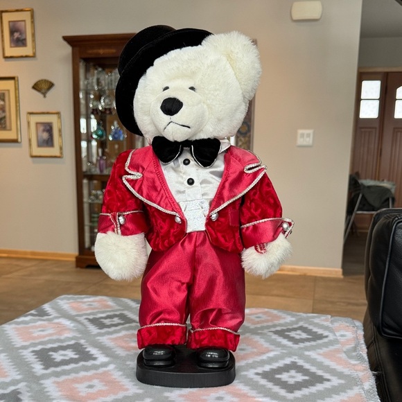 Dan Dee Other - Vintage DanDee Teddy Bear in Red Suit and Black Hat tie 19” tall